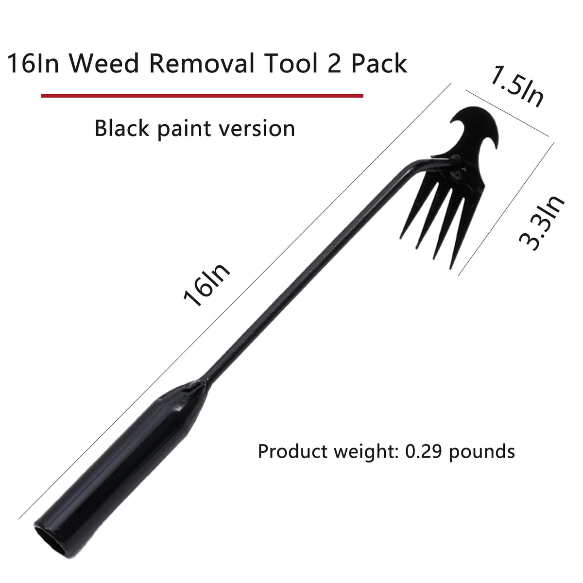 Theuzi weed puller with four teeth design loosening soil for weeds.