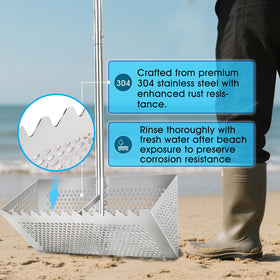 THILEMON sand flea rake compact storage when folded.