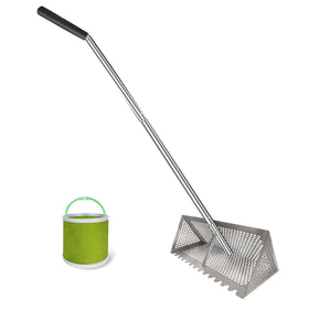 THILEMON sand flea rake with full basket ready to collect beach sand fleas.
