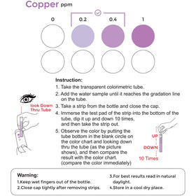 Think Minerals copper test strip packaging emphasizes freshness and value.
