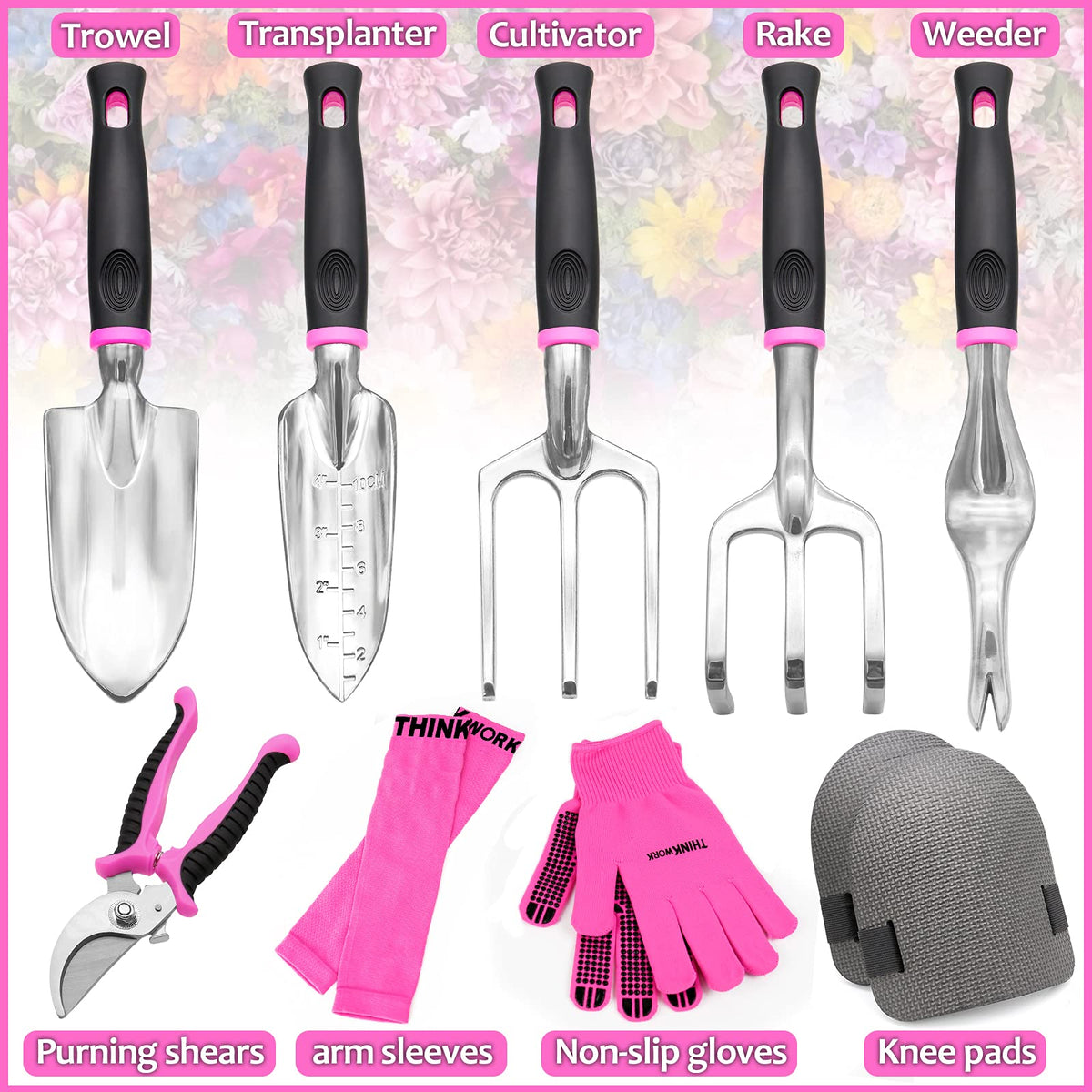THINKWORK pink pruning shears for precise trimming