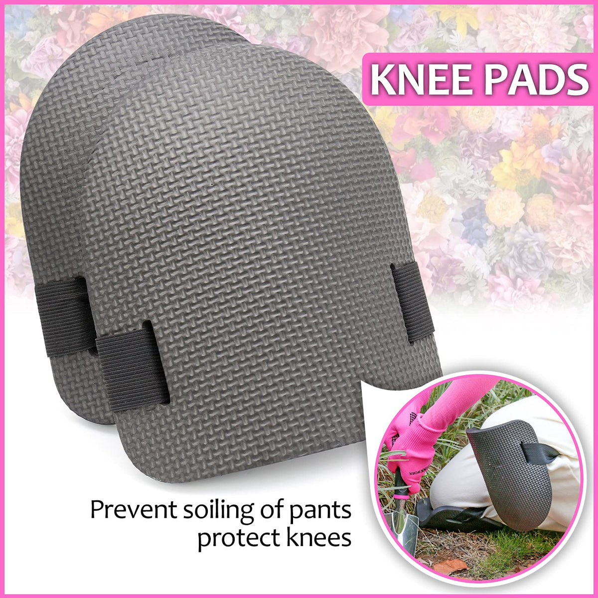 THINKWORK pink tiller with ergonomic grip for soil conditioning