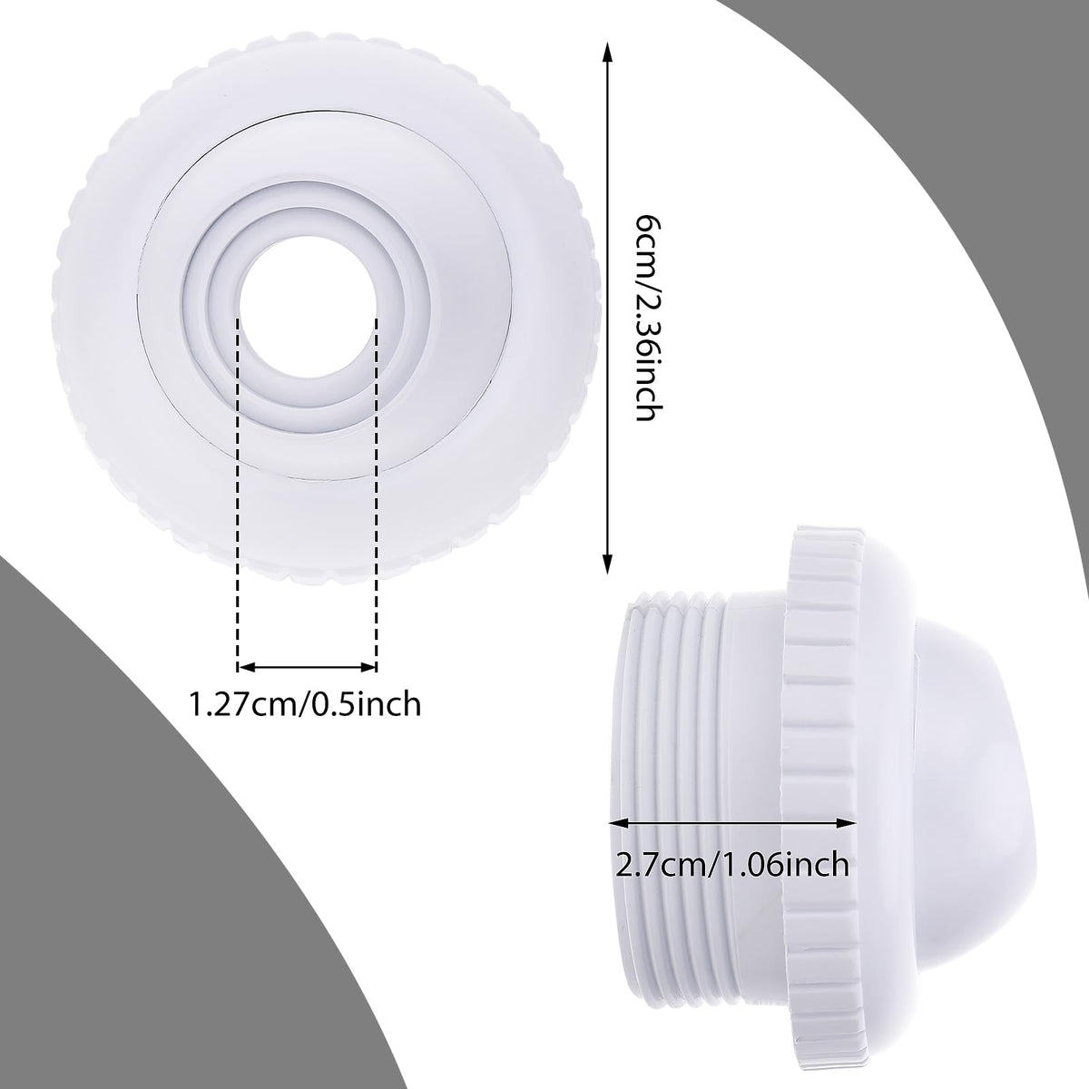 Two-pack packaging display for Thinp pool return nozzles