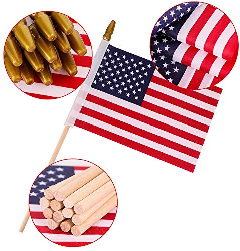 Thirty seven DAYS American flag on wood staff; easy to wave.