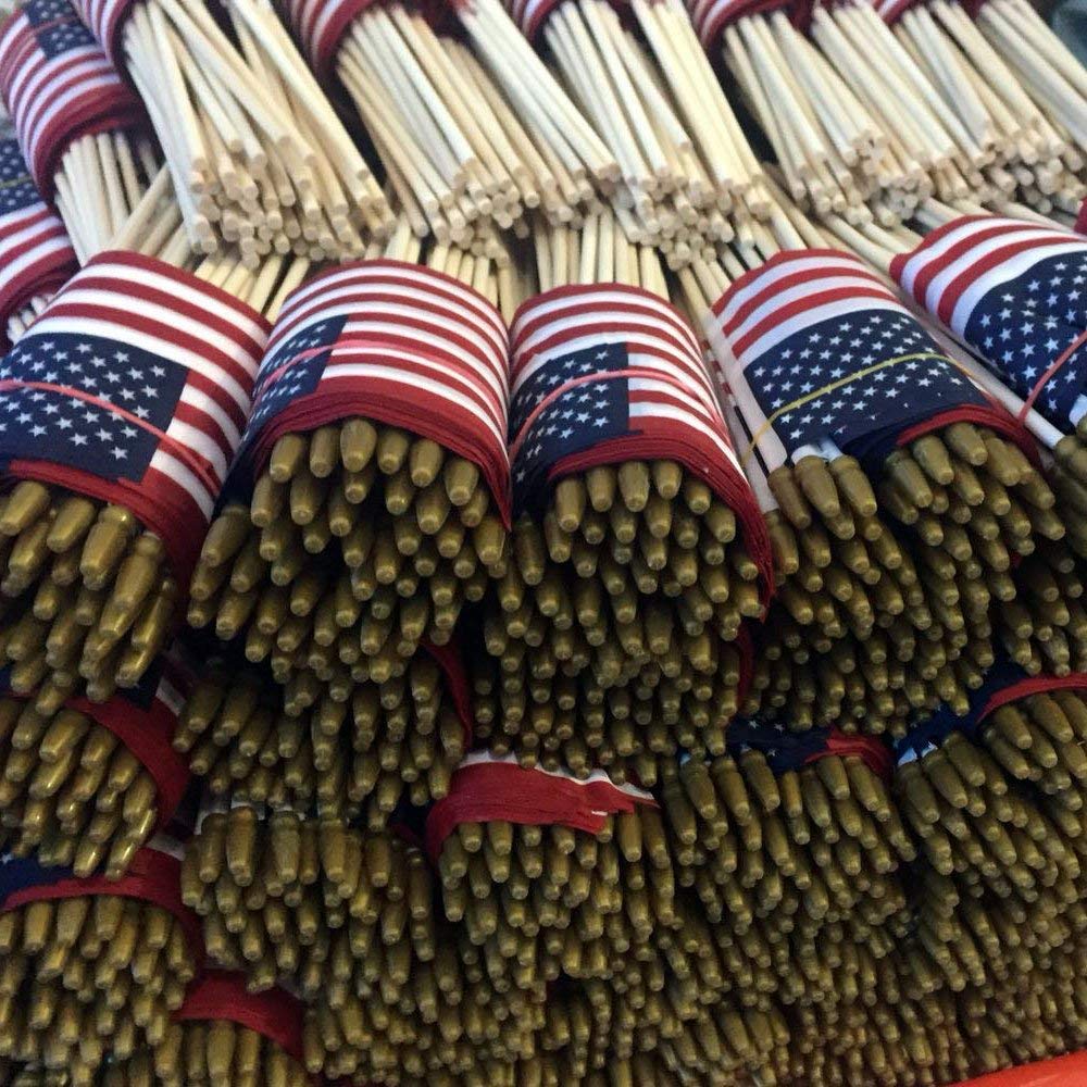 Thirty seven DAYS antique spear-top flag; elegant patriotic accent.