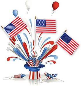 Thirty seven DAYS parade-ready flags in vibrant display.
