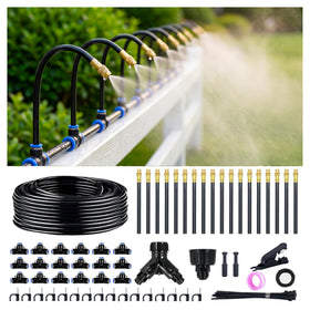 Thiswing 100ft UV-resistant irrigation tubing laid out for broad garden coverage.
