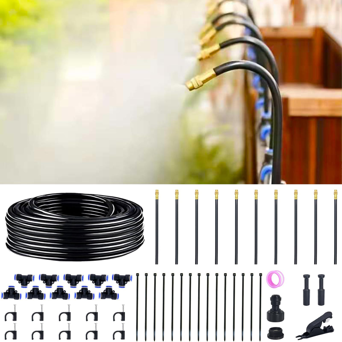 Thiswing 360° adjustable drip irrigation system full kit ensures even watering.