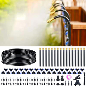 Thiswing 360-degree adjustable nozzle delivers uniform spray around garden beds.
