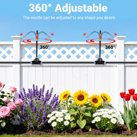 Thiswing 360-degree brass misting nozzles showing adjustable spray options.