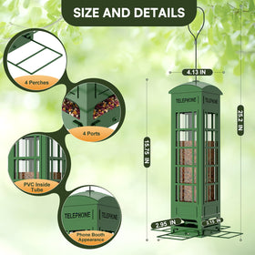 THKFUL 3lb capacity seed feeder reduces refills for longer birdwatching sessions