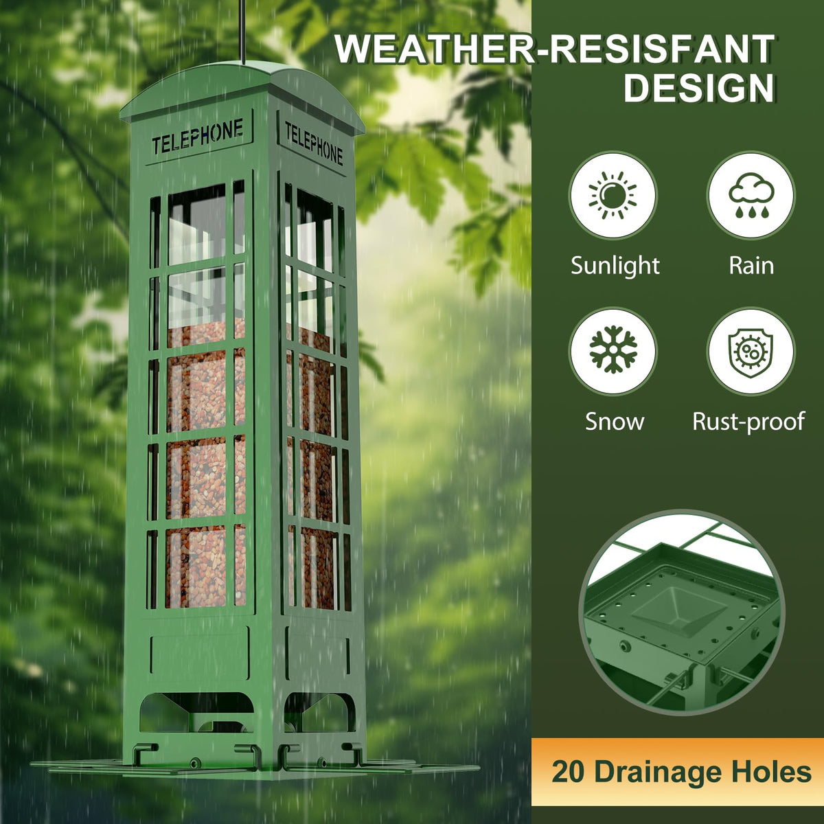 THKFUL sturdy metal construction withstands outdoor use in all weather