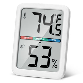 Thlevel thermometer-hygrometer with large LCD screen for easy indoor readings