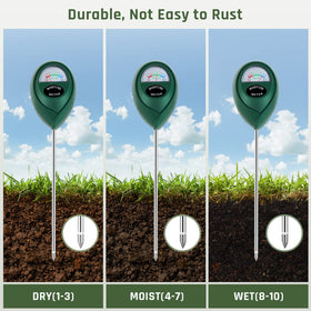 Thlevel moisture meter used in garden and yard for outdoor plant care.