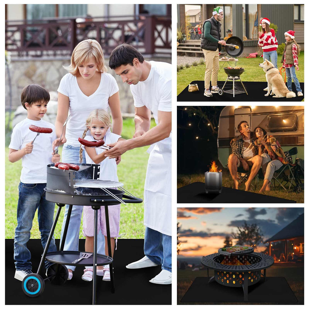 THMINS grill mat easy-clean coating resists grease and stains during barbecue.