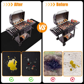THMINS grill mat extra-large-coverage fits 100x51 inches for full protection.