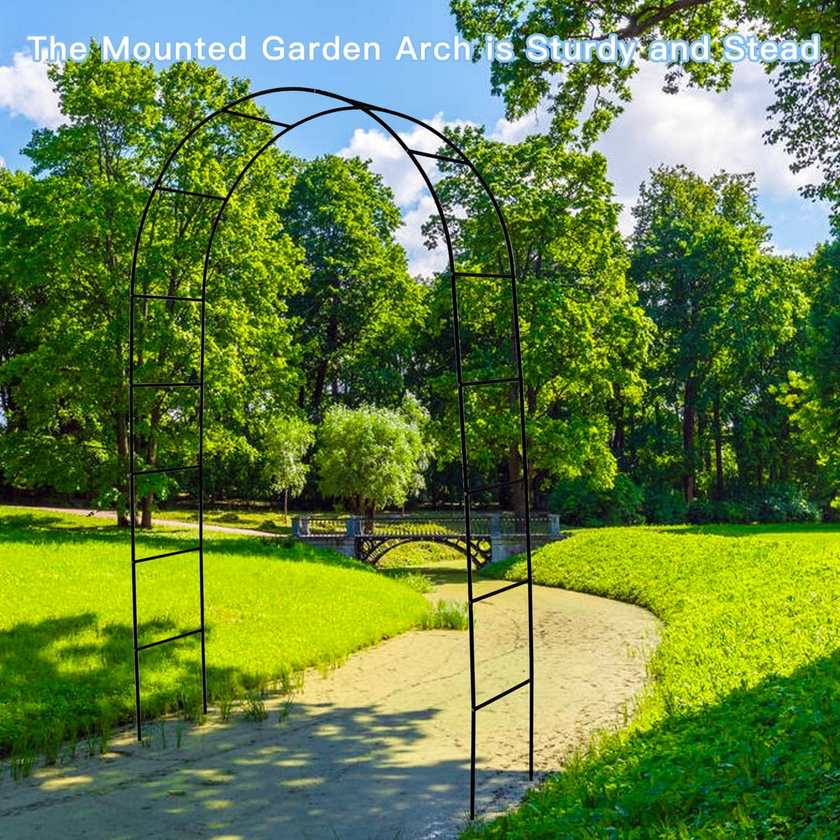 Thorise arch complements flower displays and climbing vines with timeless style.