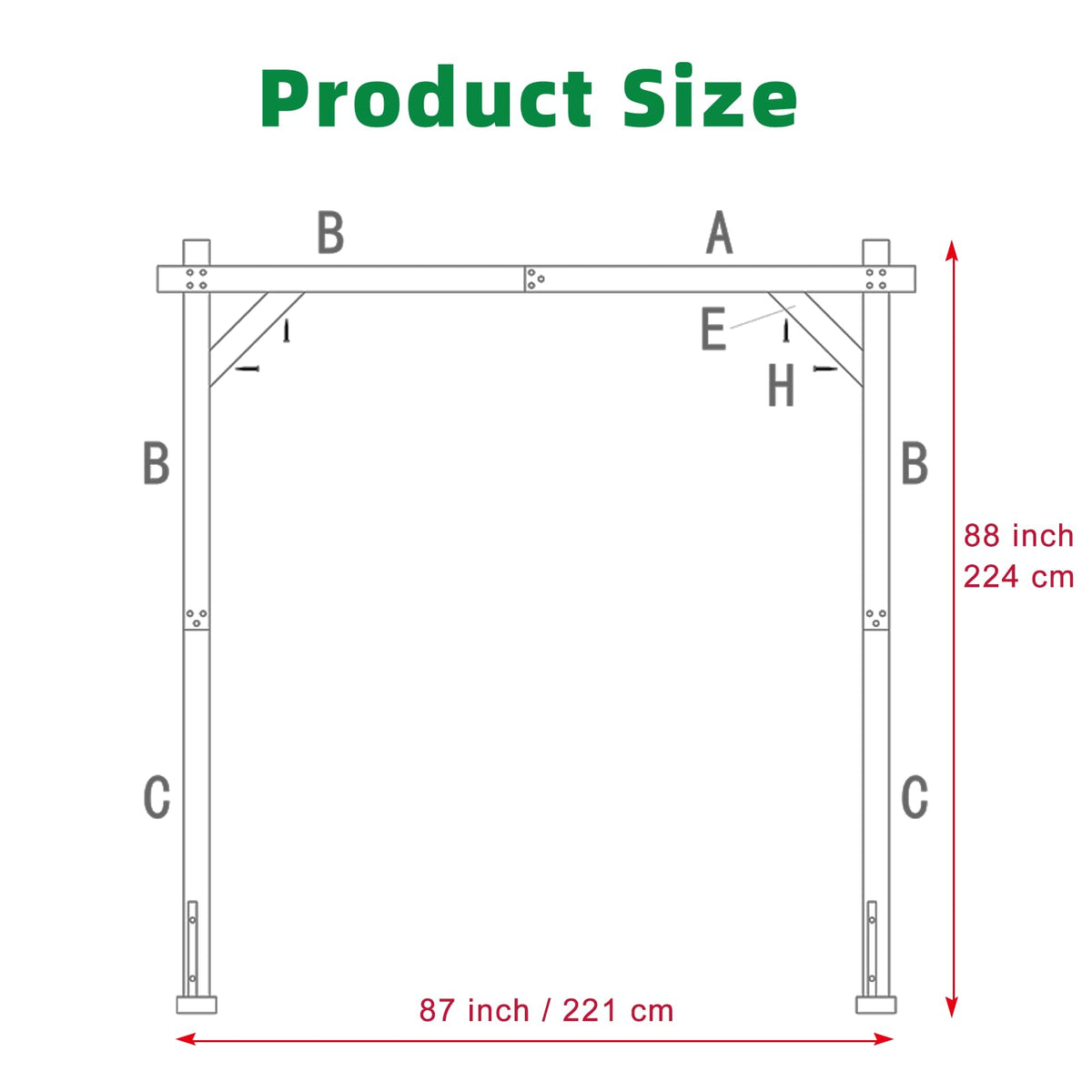 THORISE wooden arch, detachable design for easy transport and reuse