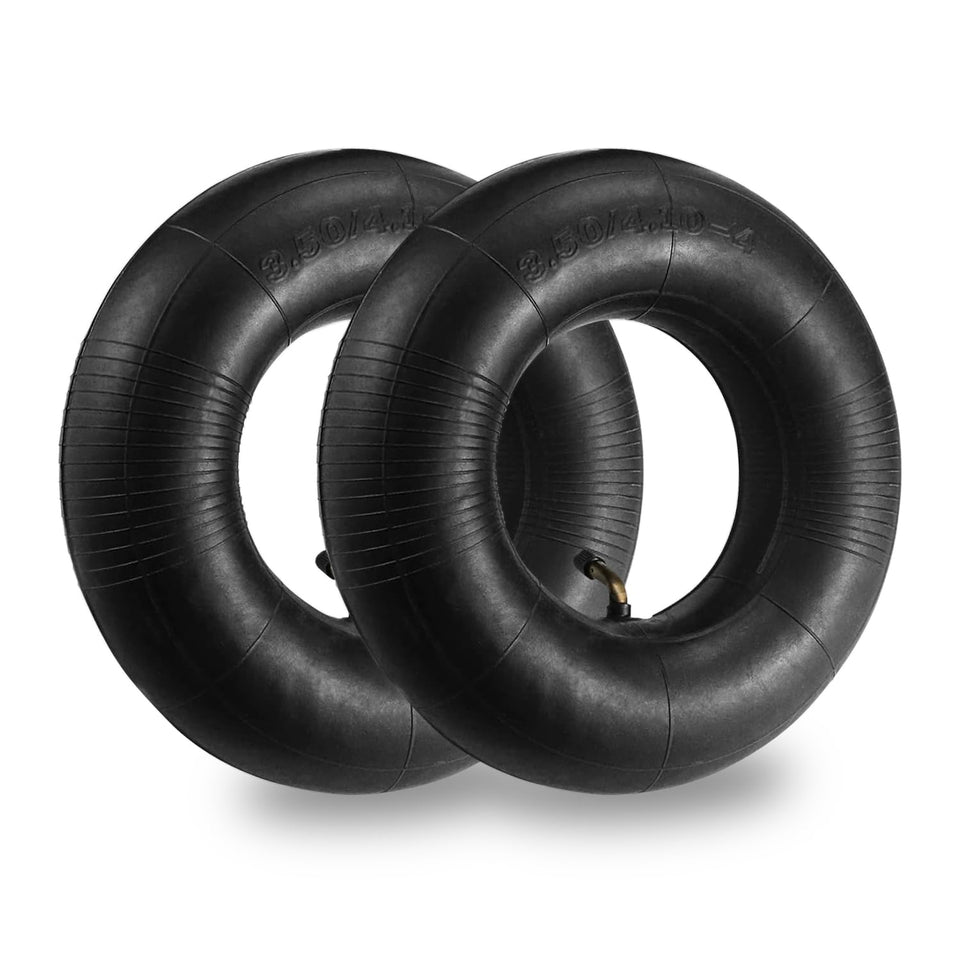 Thouyadyeh 410-350-4 inner tube with TR-87 bent valve for quick wheel replacements.