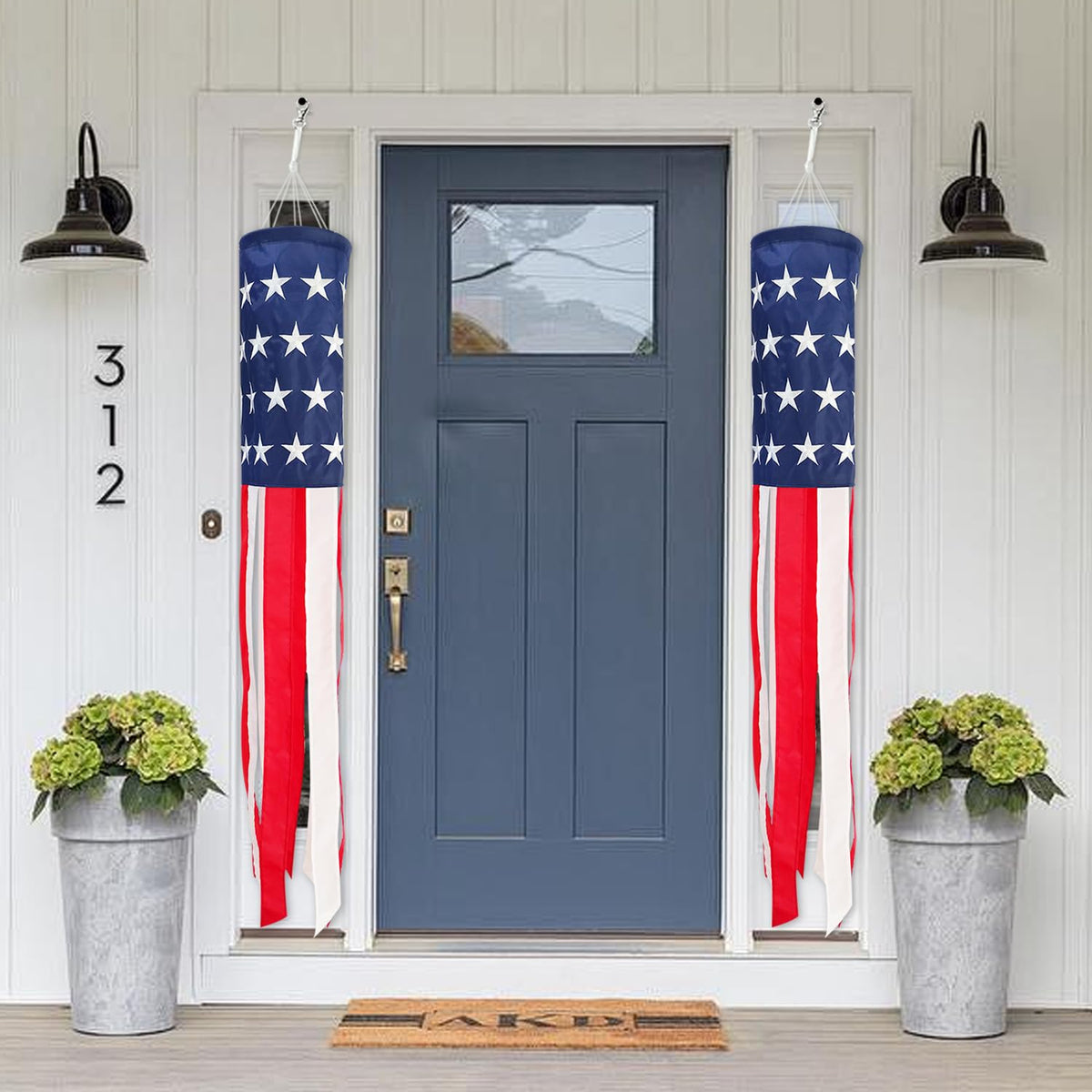 THQZLH embroidered American flag windsock with bold colors and stars