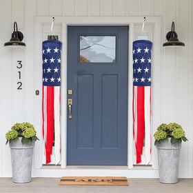 THQZLH embroidered American flag windsock with bold colors and stars