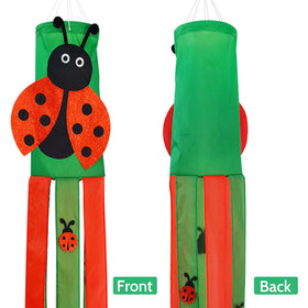 THQZLH Ladybug windsock ready to display with no assembly required.