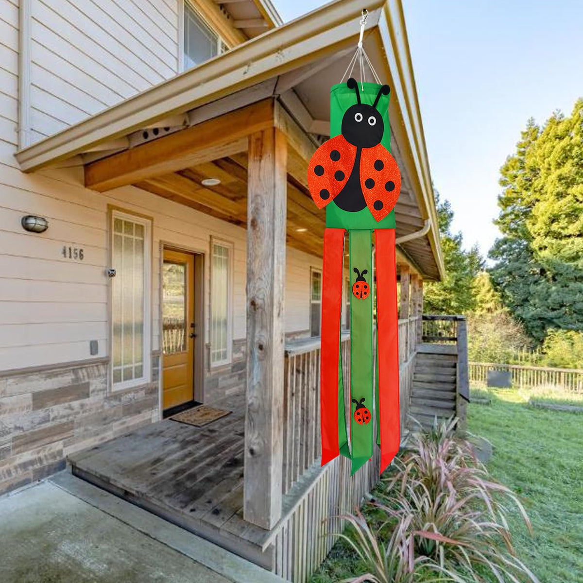 THQZLH Spring decor windsock enhances porches, decks, and garden spaces with playful charm.