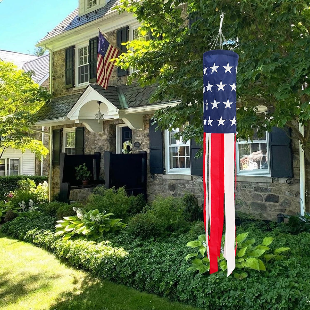 THQZLH windsock featuring swivel clip for easy hanging and secure mounting