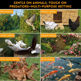 Threekia multiuse netting for garden, balcony, or pond protection.