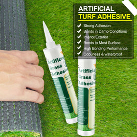Threlaco indoor-outdoor lawn adhesive suited for balconies, yards, and courts.
