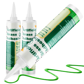 Threlaco turf glue 2-tubes 10oz bonds artificial grass reliably for long-lasting lawns.