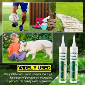 Threlaco turf glue package includes two tubes for easy installation projects.