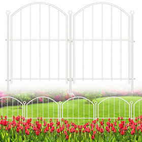 Thrivinest arched decorative garden fence enhances flower beds and defines yard spaces.