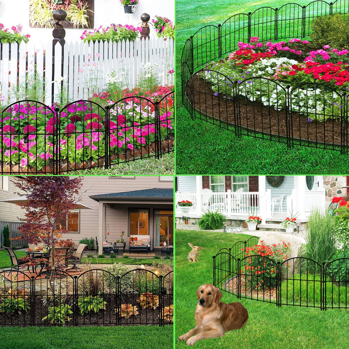 Thrivinest decorative garden fence rustproof finish resists weather for long-lasting outdoor appeal.