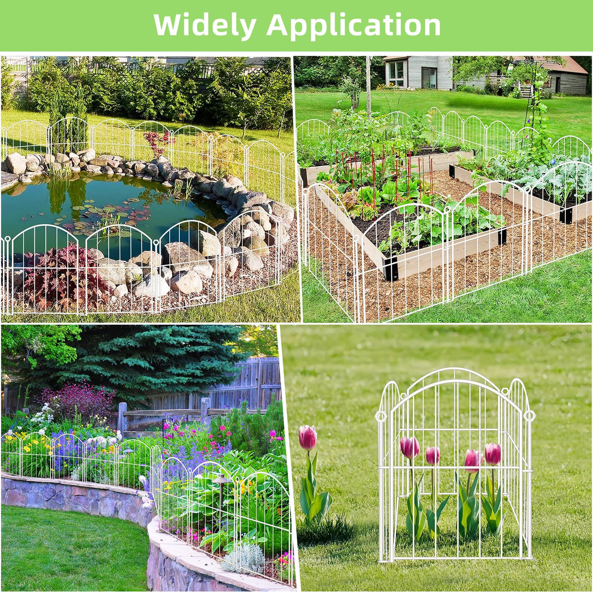 Thrivinest outdoor fence with sturdy stakes anchors firmly in soil.