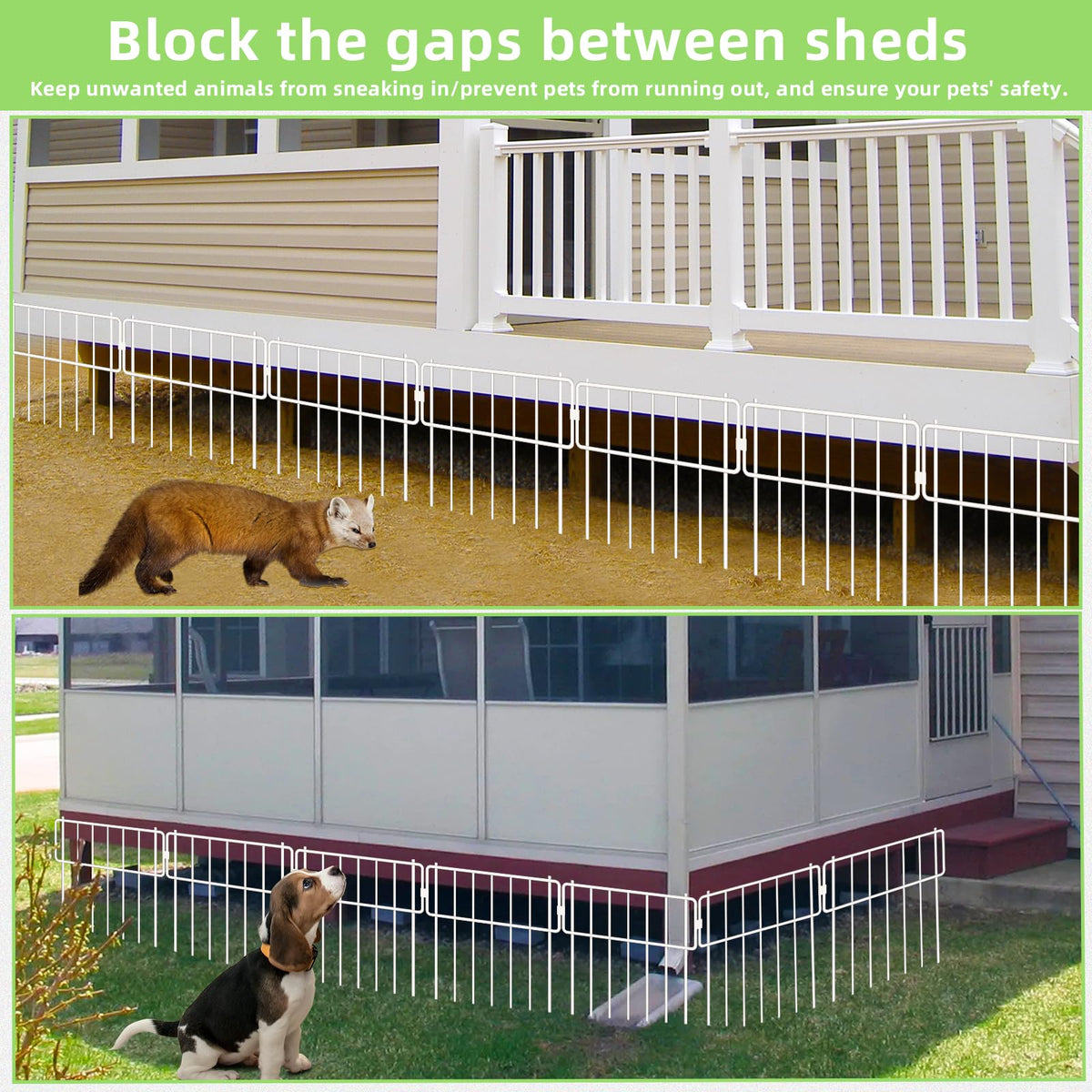 Thrivinest welded metal fence section offers sturdy boundary lines for yards
