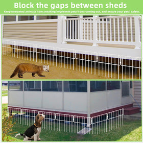 Thrivinest welded metal fence section offers sturdy boundary lines for yards