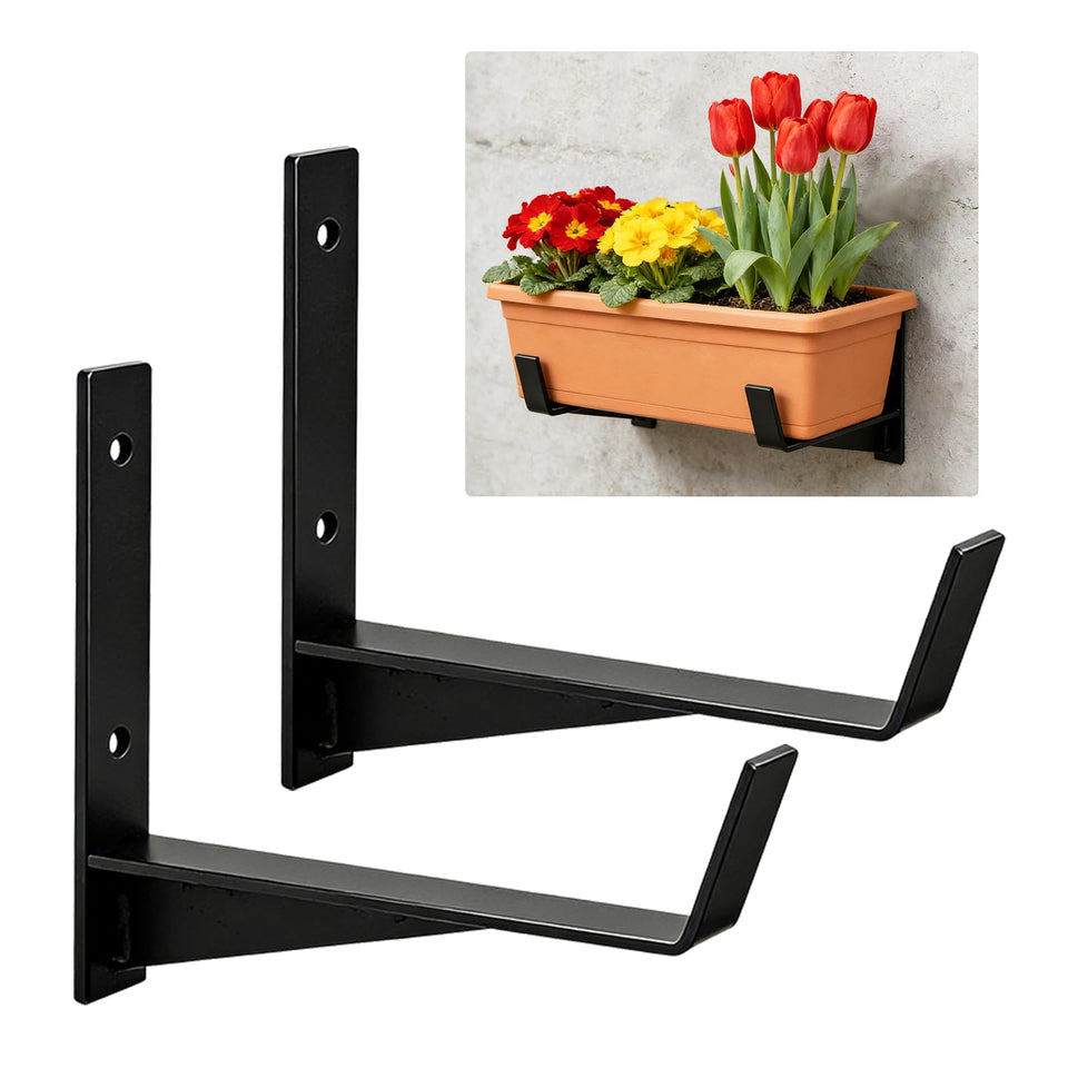 Thrivinest window box bracket installation setup for easy wall mounting.