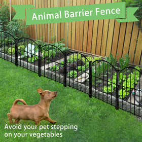 Thrivinest yard edge fence with stakes anchors for stable ground hold