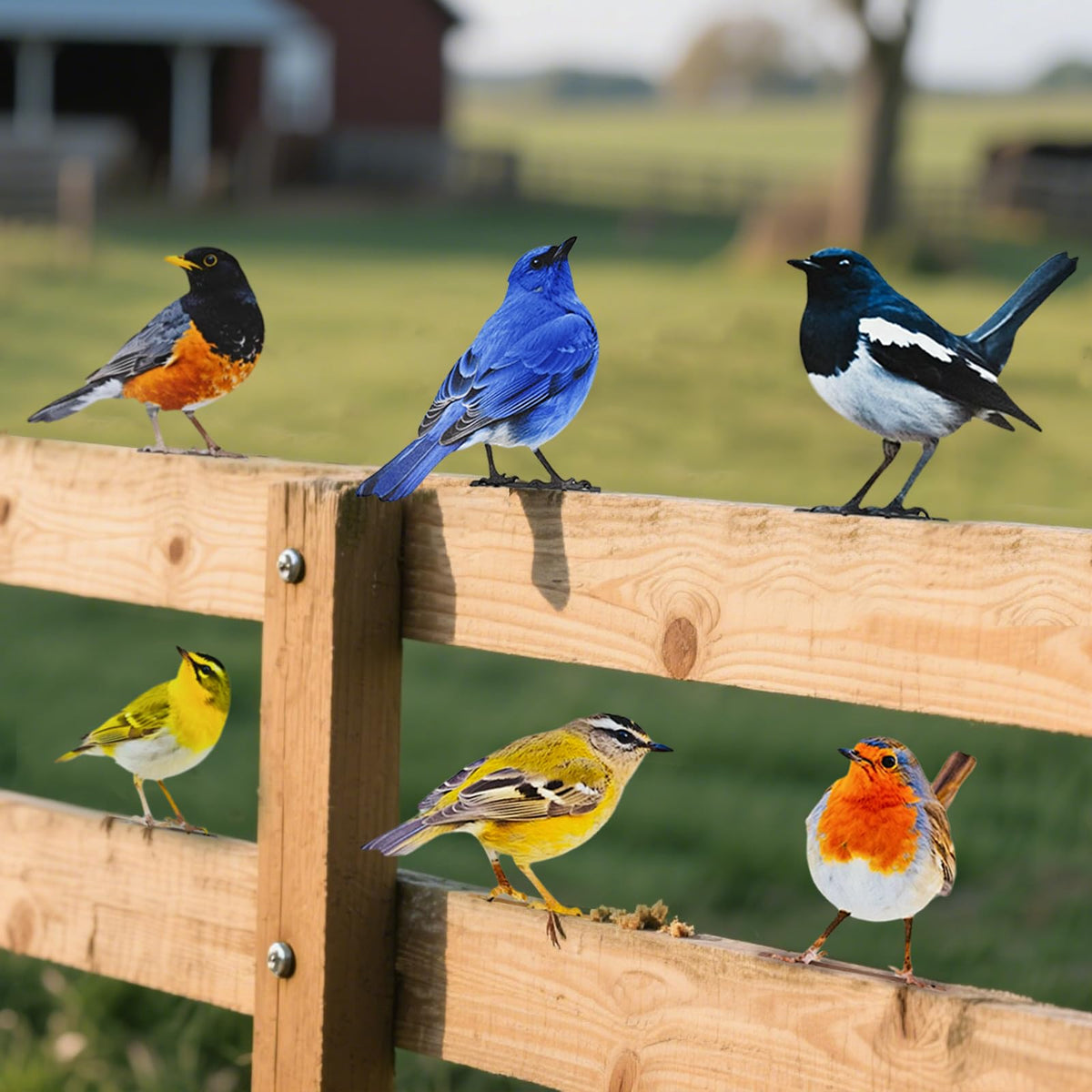 Throjin rustic bird wall art adorns fences and branches with timeless appeal.