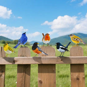 Throjin yard bird artwork decor adds charm to patios and trellises.