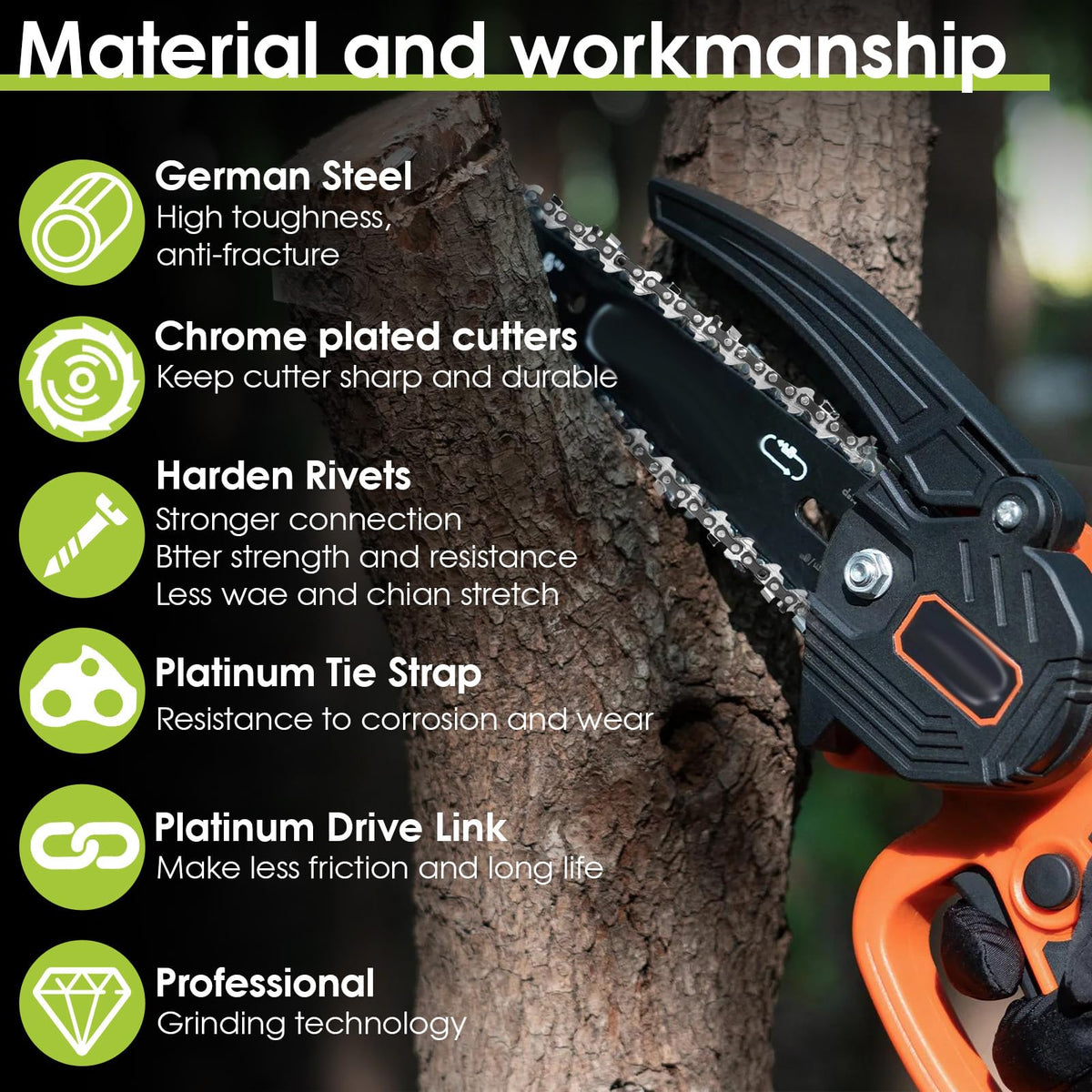 THTEN 6-inch pruning chain for Ryobi P25013BTLVNM precise shaping