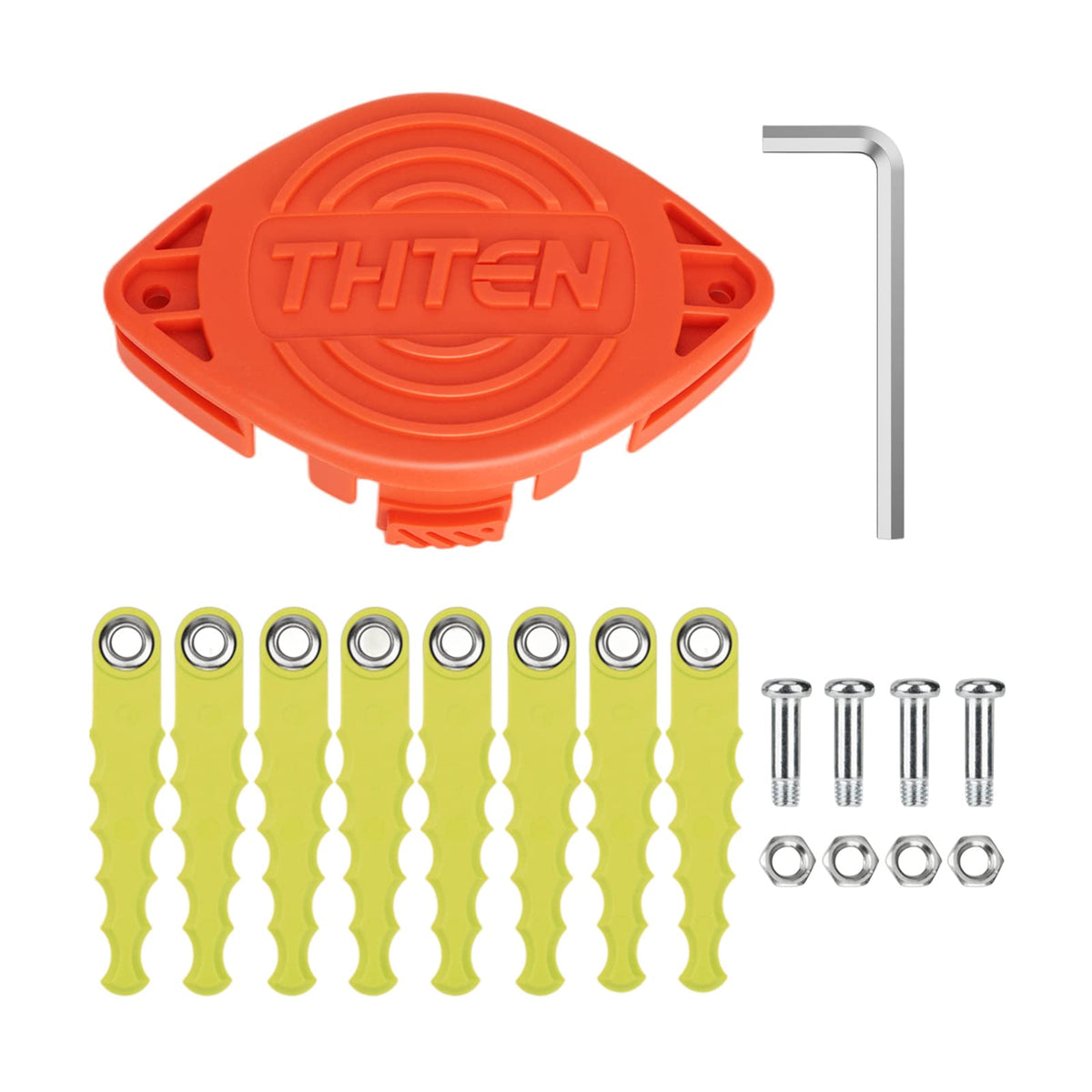 THTEN AF-100 trimmer head blades in package with screws for quick replacement.