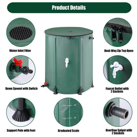 THUNDERBAY downspout connection enables quick rain capture during heavy showers.