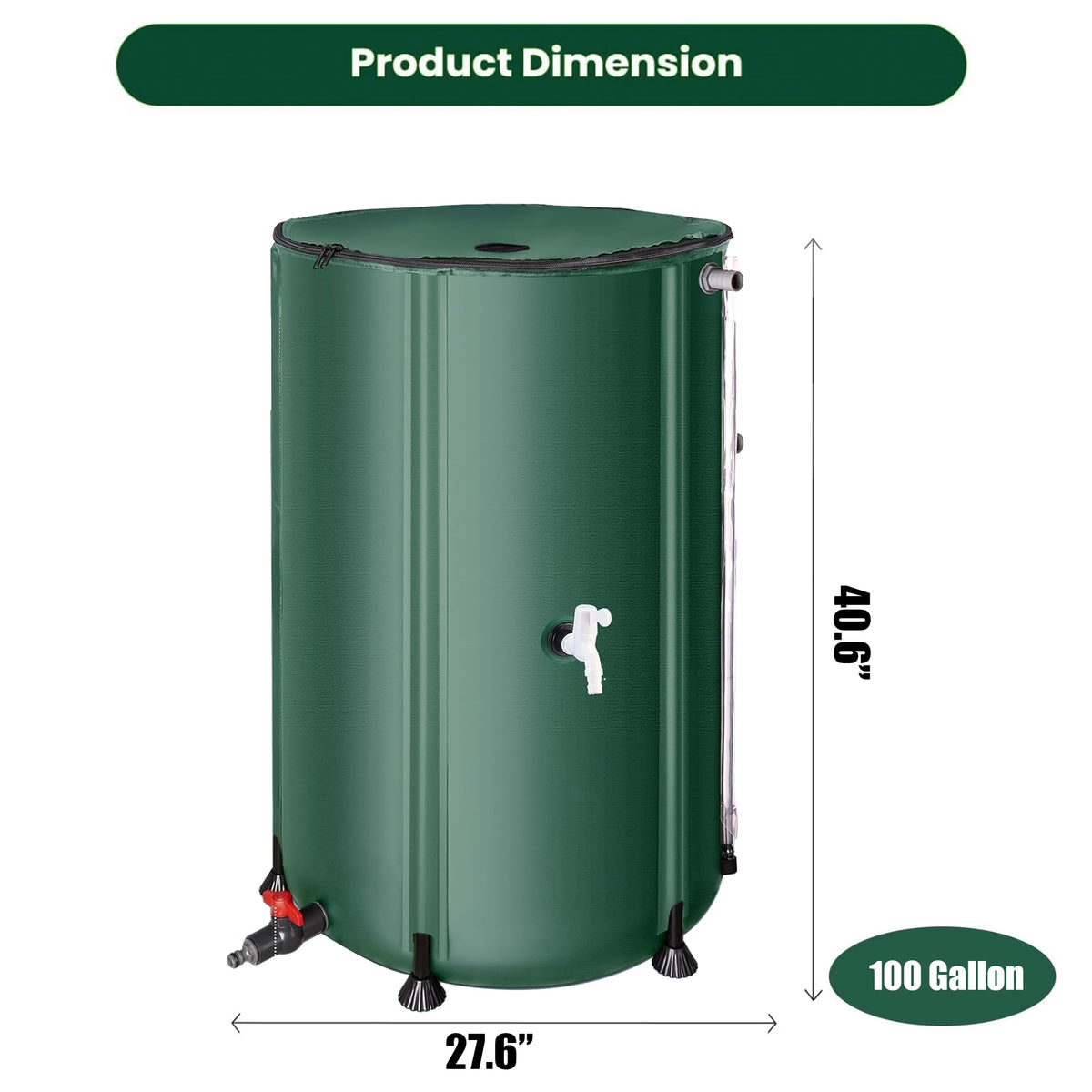 THUNDERBAY foldable barrel design enables simple storage and portable garden watering.