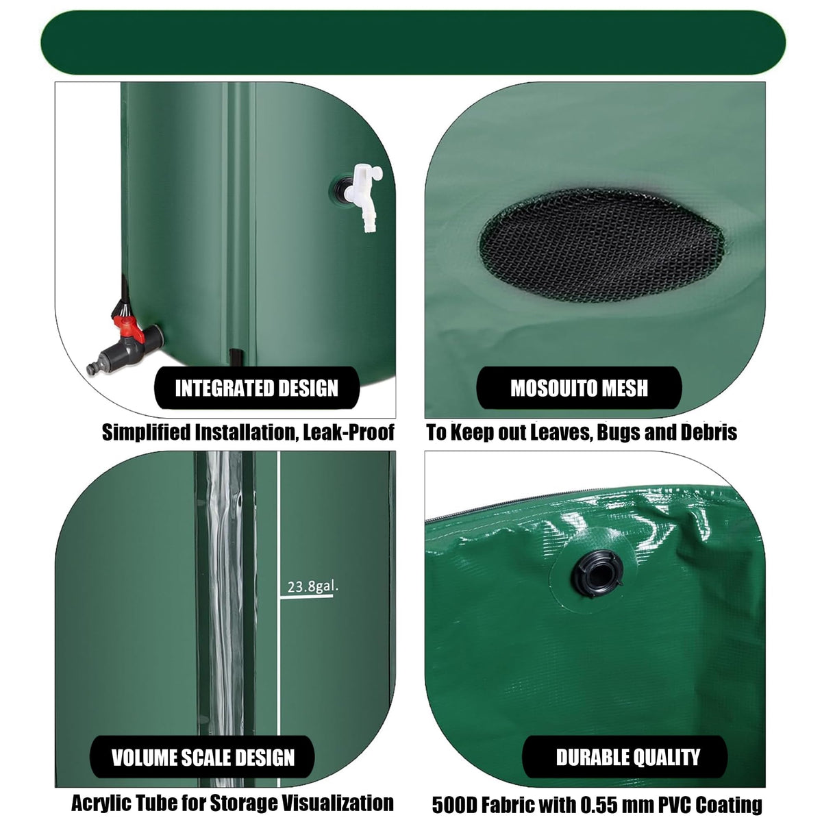 THUNDERBAY drainage outlet shows where to release excess water after filling.