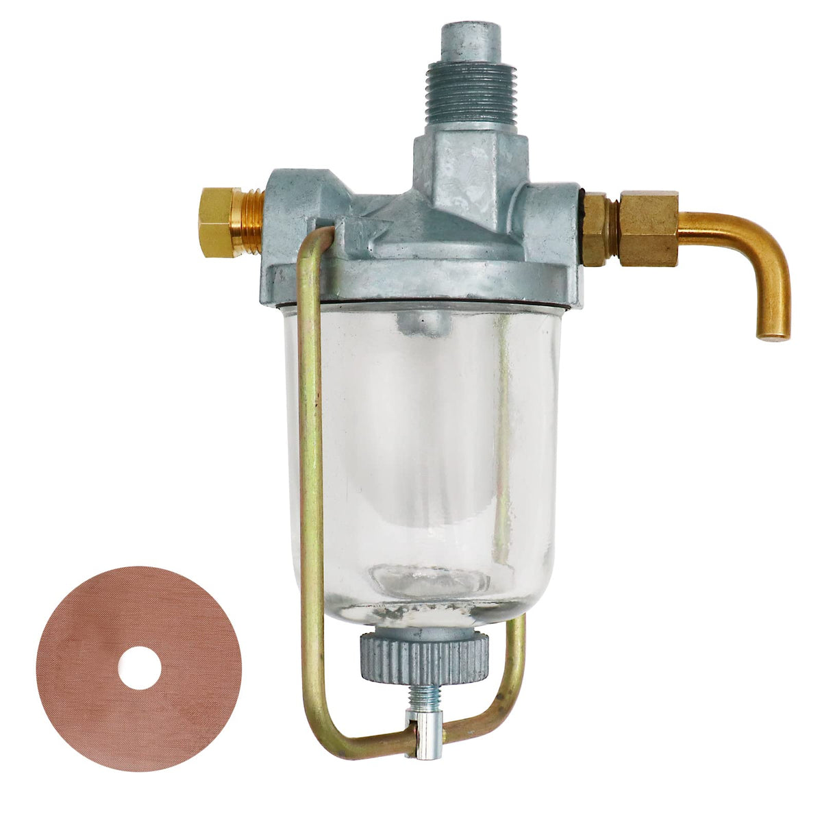 THUNDERMINGO fuel sediment bowl front view with glass filter for clean fuel flow
