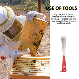 ThxBees wax and propolis scraper clears buildup efficiently.