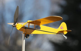 Thyggzjbs Piper J3 Cub weathervane with mounting hardware for fence or eve installation