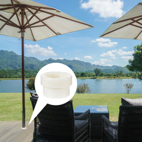 Thyle stabilizer installed on pool umbrella for reduced wobble